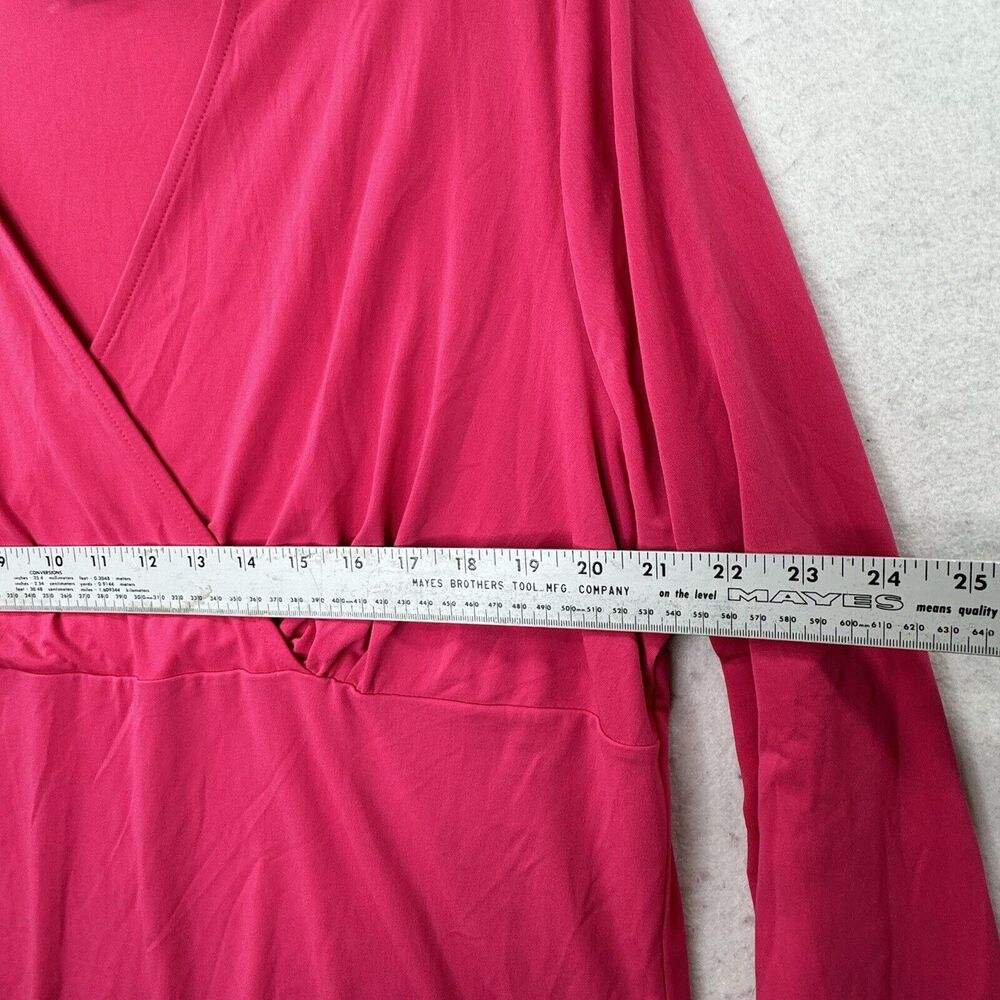Lane Bryant 18/20 Babydoll Top Women’s Plus Size 1X Pink LS Stretch Blouse - Picture 6 of 11